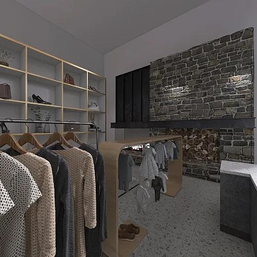SkinCare and Clothing Store 3d design renderings