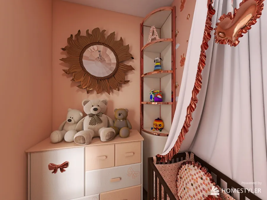 Baby Girl's Nursery 3d design renderings