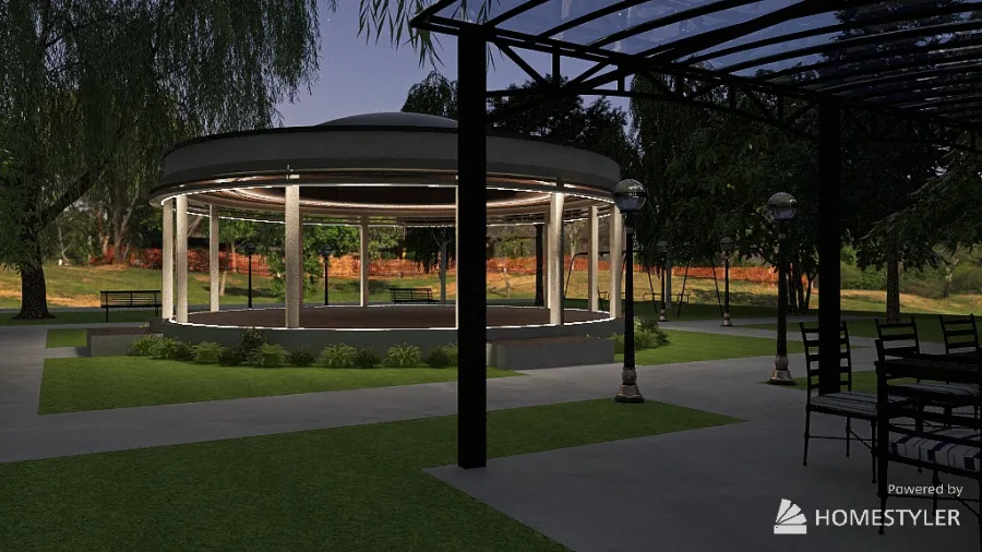 Pavilion in the Park 3d design renderings