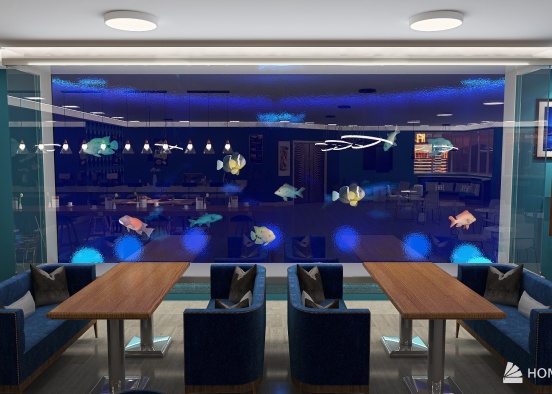 aquarium restaurant  Design Rendering