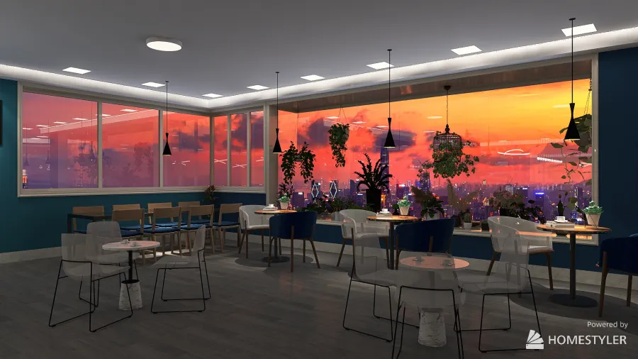 aquarium restaurant 3d design renderings