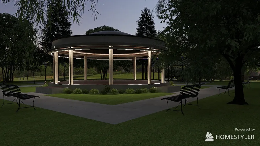Pavilion in the Park 3d design renderings