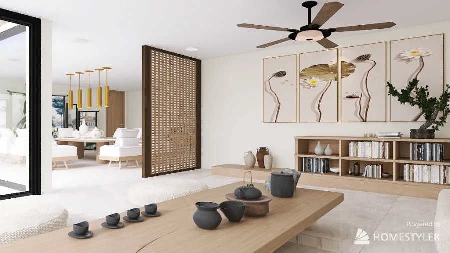 Modern Asian Zen Style 3d design renderings