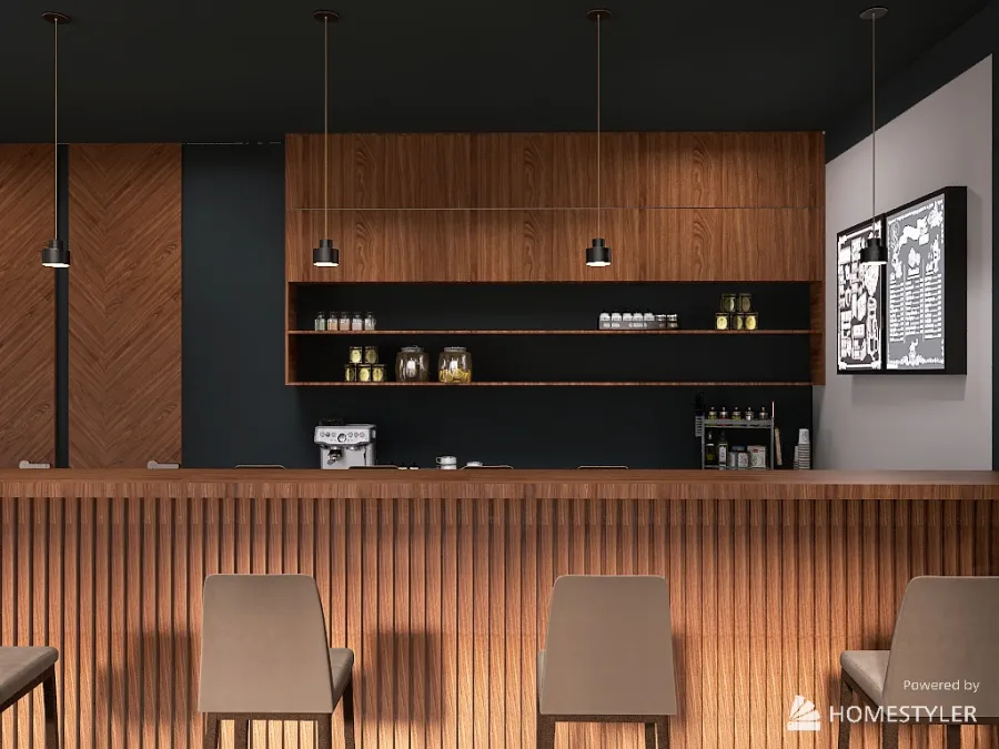 Кафе 3d design renderings