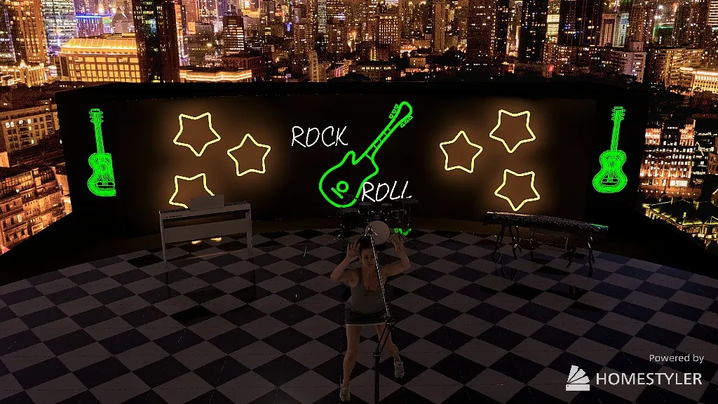 Rock n Roll Concert 3d design renderings