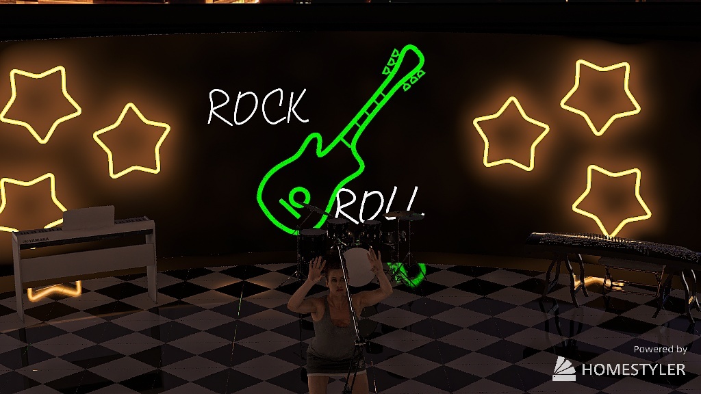 Rock n Roll Concert 3d design renderings