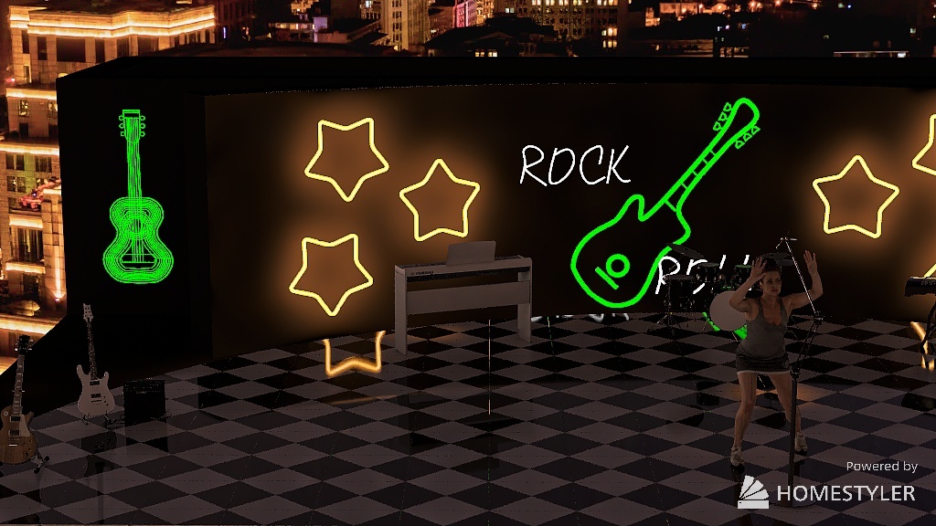 Rock n Roll Concert 3d design renderings