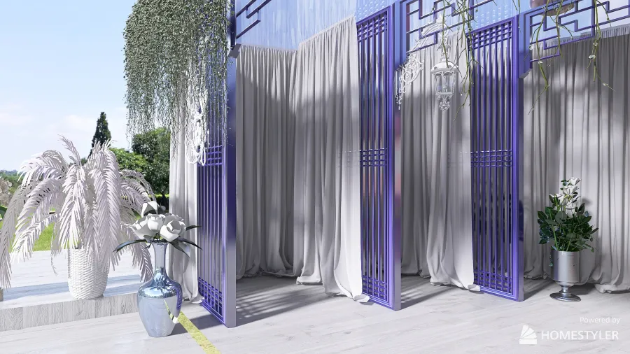 Outdoor Wedding Stage 3d design renderings