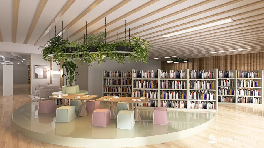 Public Library 3d design renderings