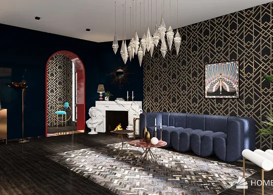 # Art Deco Style Flat Design Rendering