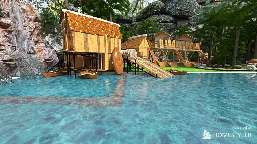 casette nella giungla 3d design renderings