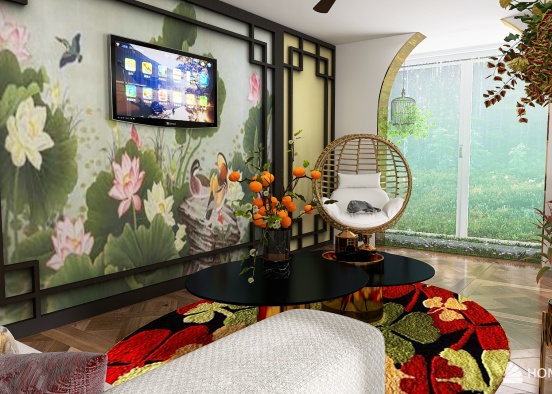 Urban jungle living room Design Rendering