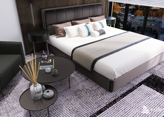 Hotel Bedroom Design Rendering