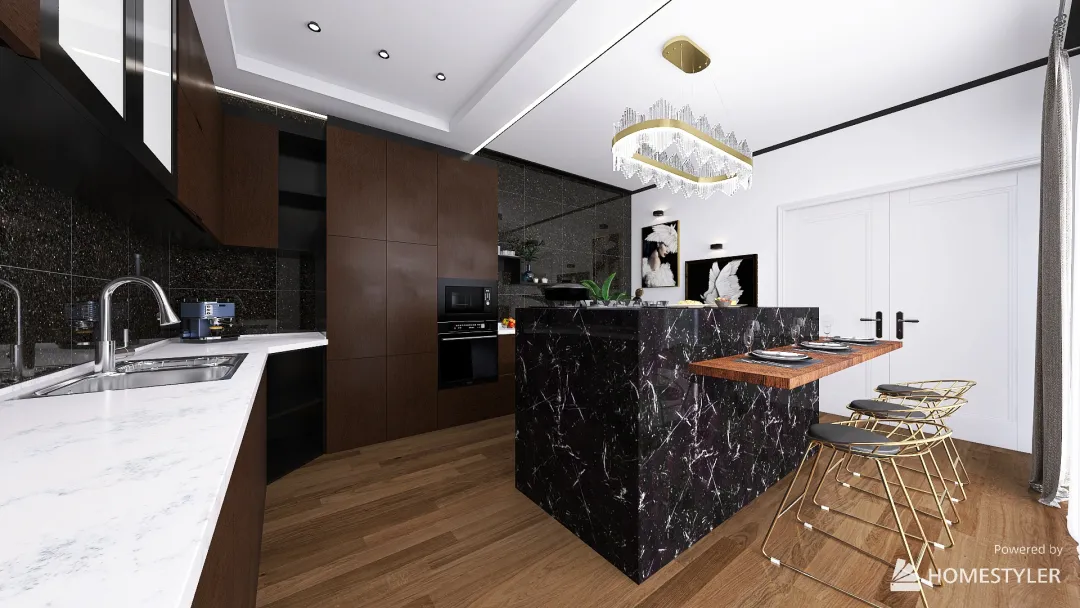 Luxury Kitchen 3d design renderings