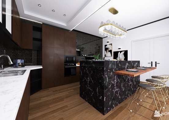 Luxury Kitchen Design Rendering
