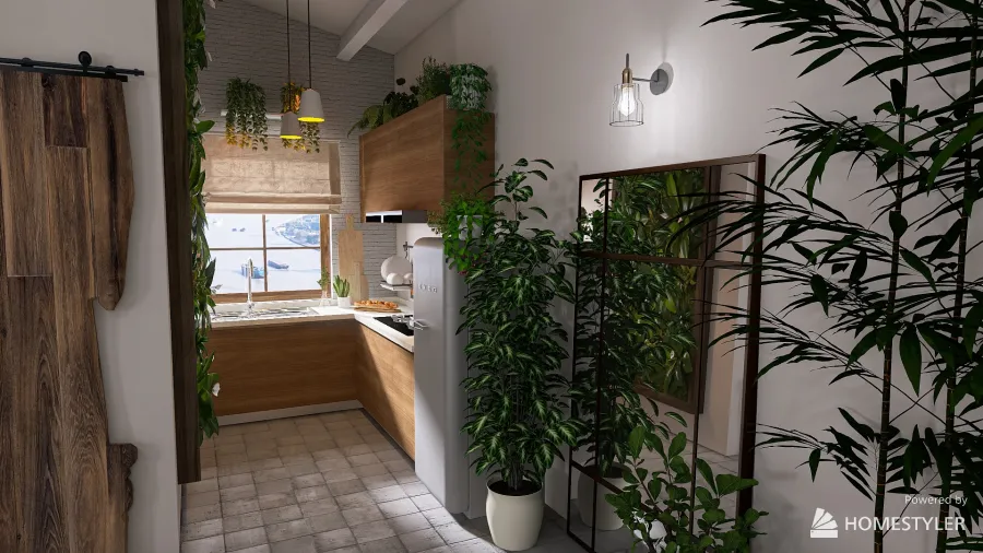 Botanical Oasis Loft 3d design renderings