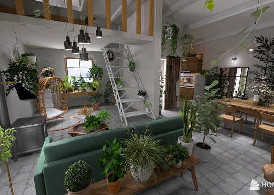 Botanical Oasis Loft Design Rendering
