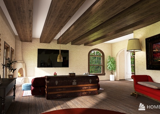 Mediterranean and Scandinavian style rooms Design Rendering
