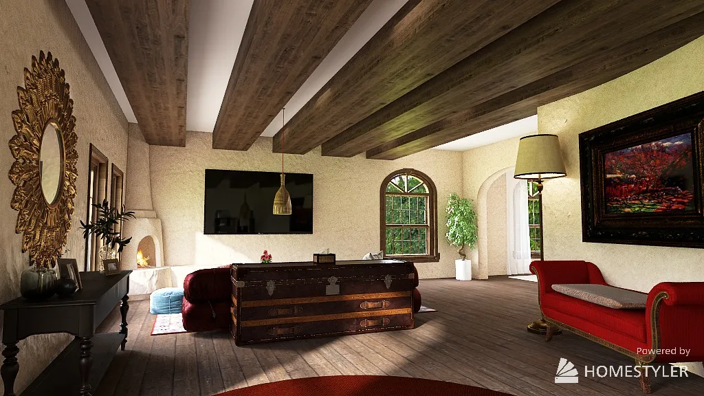 Mediterranean and Scandinavian style rooms 3d design renderings