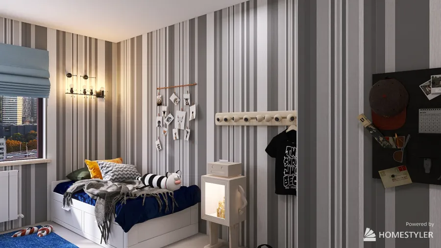 Teenager Bedroom 3d design renderings
