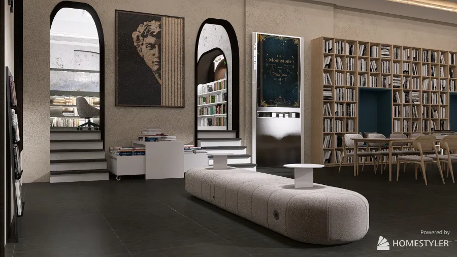 main reading room 3d design renderings