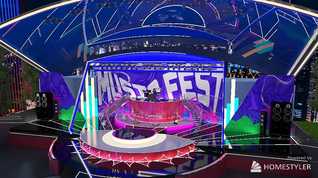 Outdoor Stage (Music Fest) 3d design renderings