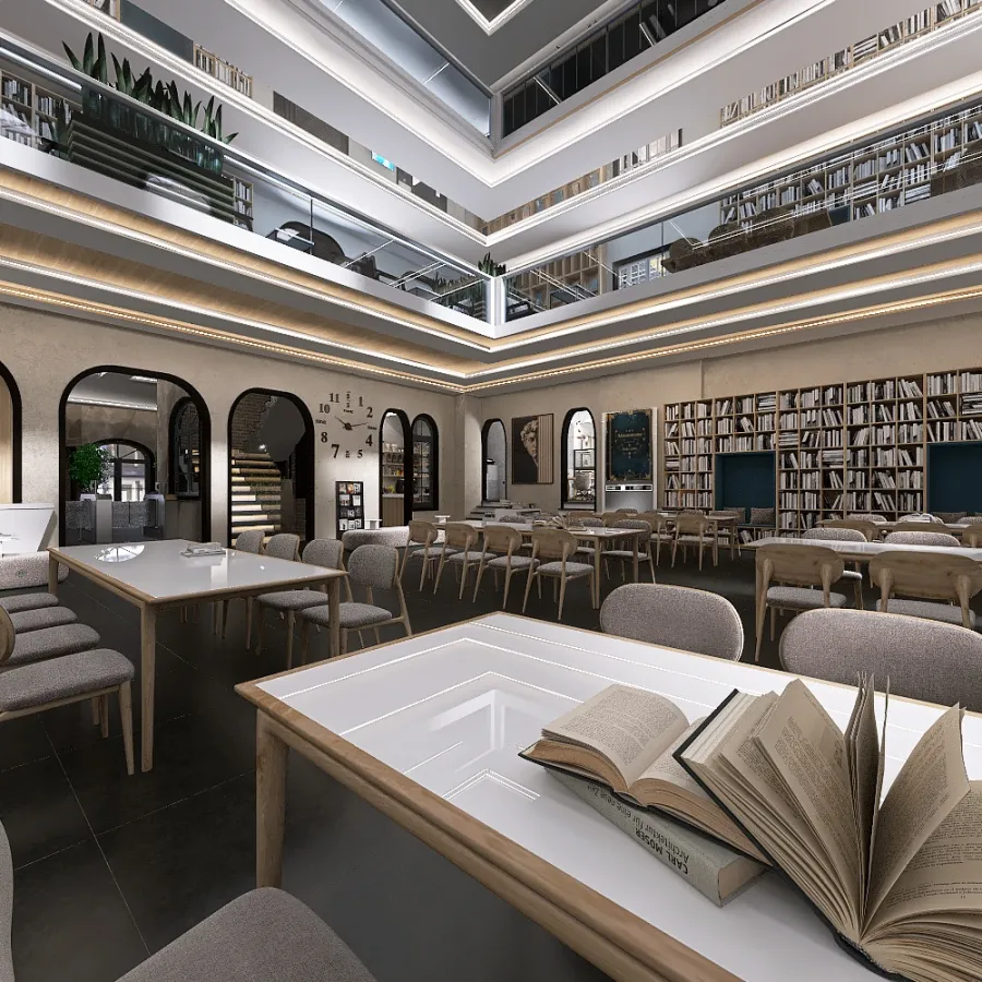 main reading room 3d design renderings