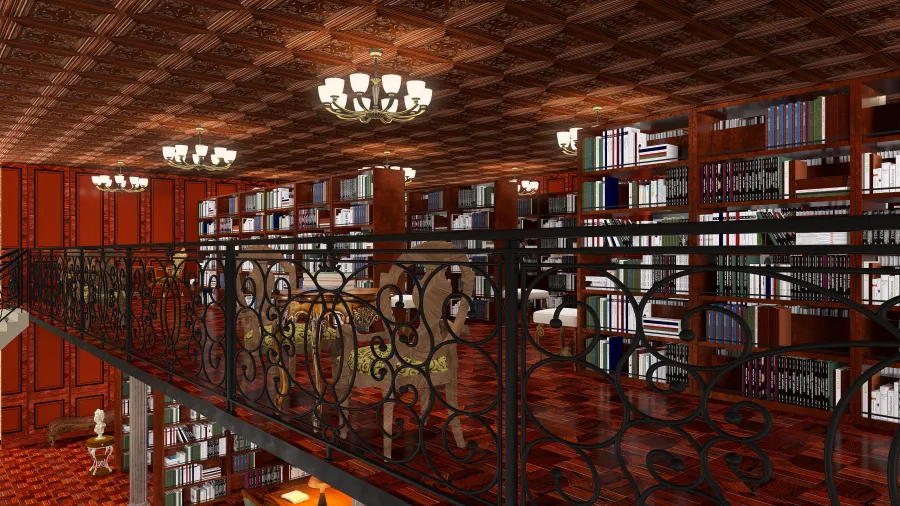 The Grand Library 3d design renderings