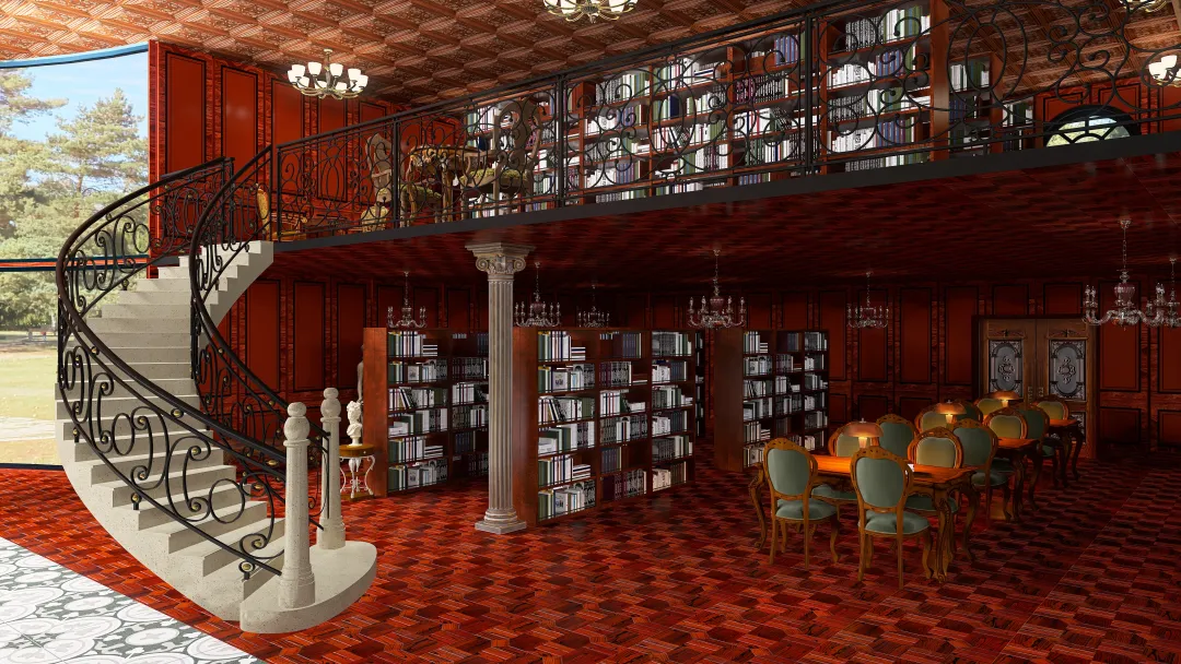 The Grand Library 3d design renderings