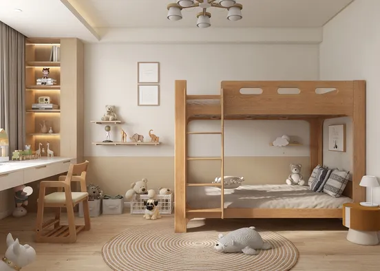 # Japanese Children's Room Design Rendering