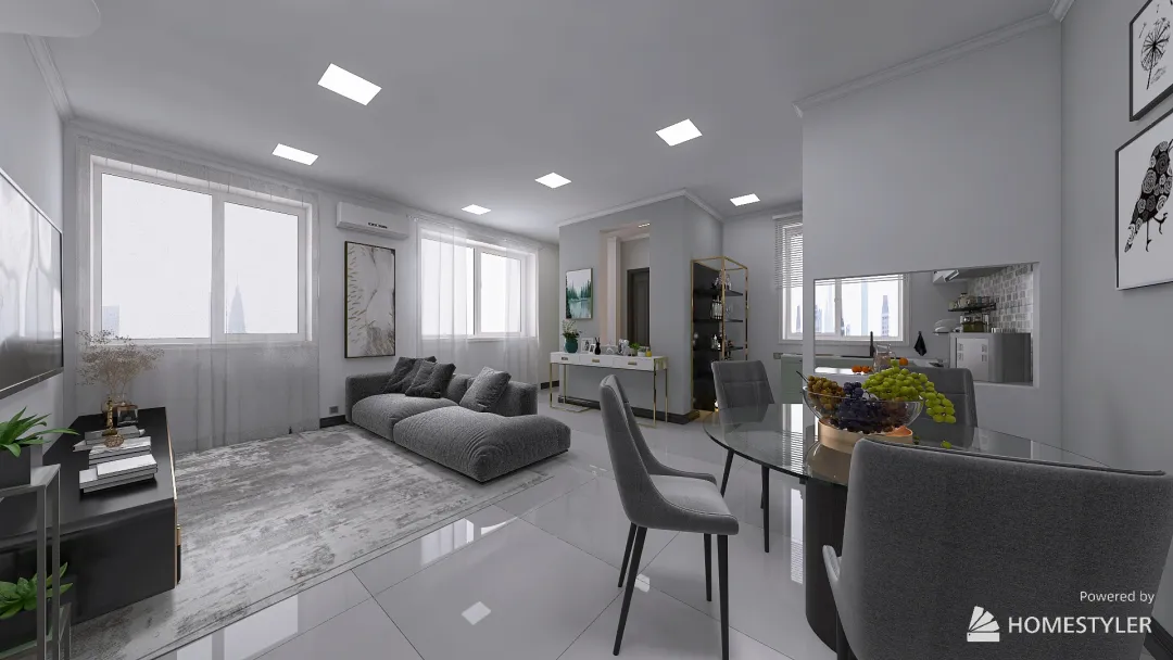 Gray House 3d design renderings