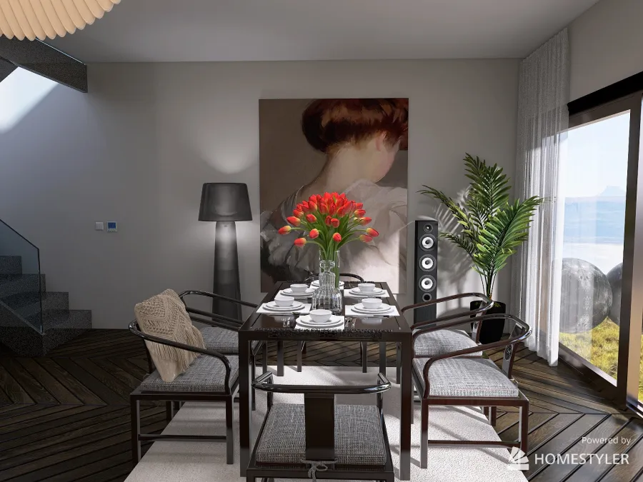 Minimalistic apartament with ocean view 3d design renderings