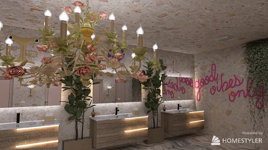 Girl Bathroom Remodel 3d design renderings