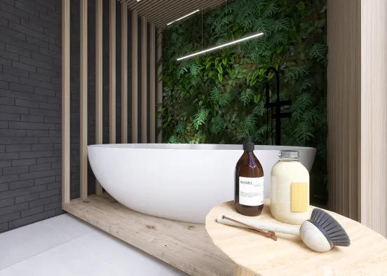 MODERN JUNGLE #bathroom Design Rendering