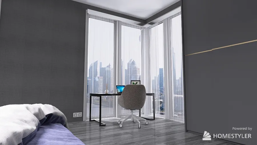 Apartment desing 3-rooms 3d design renderings