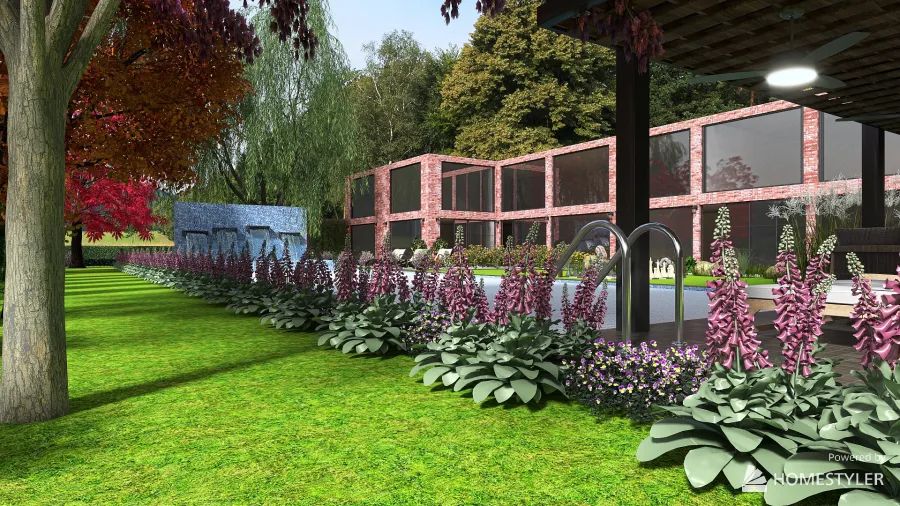 Italian garden 3d design renderings