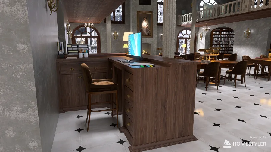 Old Municipal Library 3d design renderings