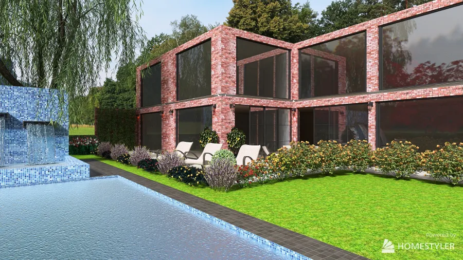 Italian garden 3d design renderings