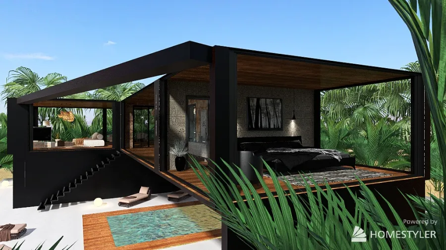 villa moderne bord de mer 3d design renderings
