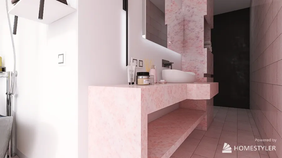 Rose bathroom 3d design renderings
