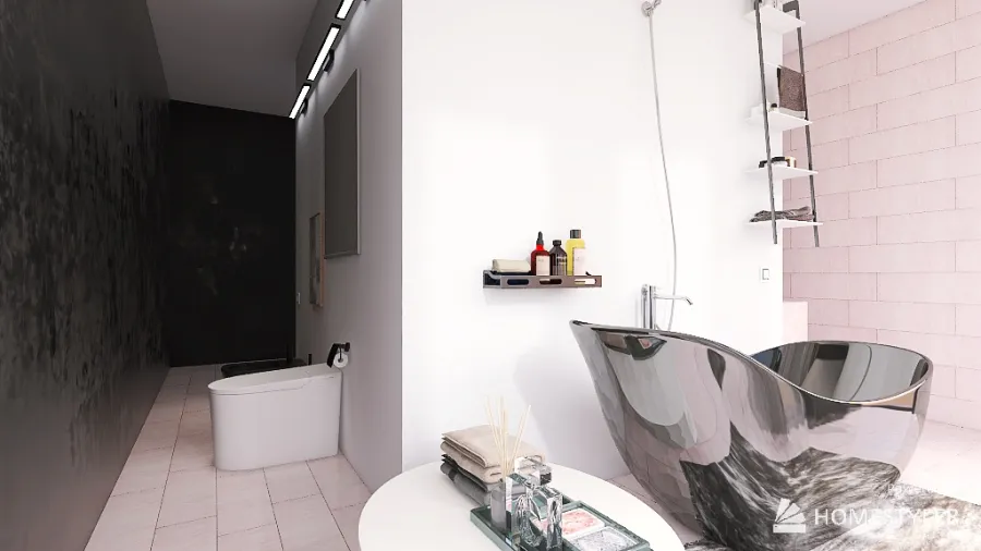 Rose bathroom 3d design renderings