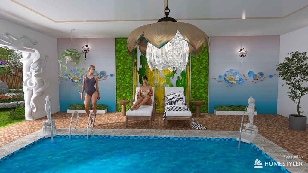 Indoor Pool 3d design renderings