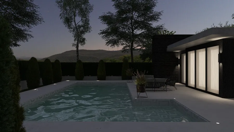 beverly hills one-floor villa 3d design renderings