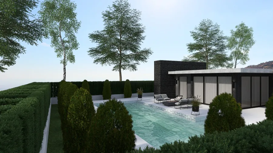 beverly hills one-floor villa 3d design renderings