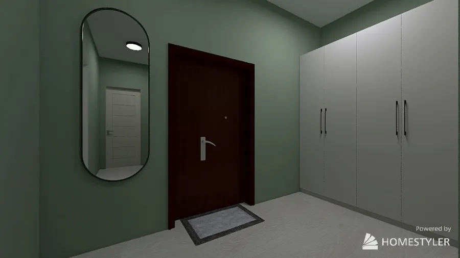 Green flat 3d design renderings