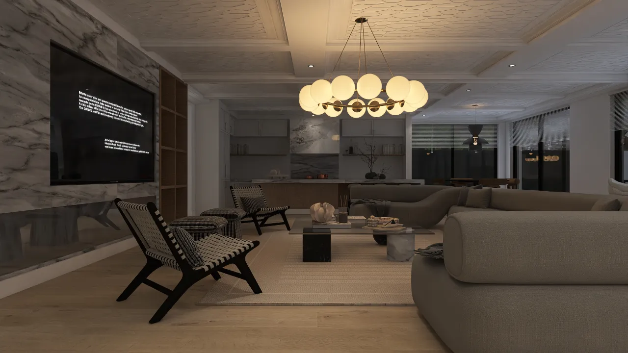 LivingDiningRoom 3d design renderings