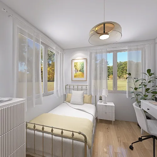 Small Light Kid's Bedroom 3d design renderings