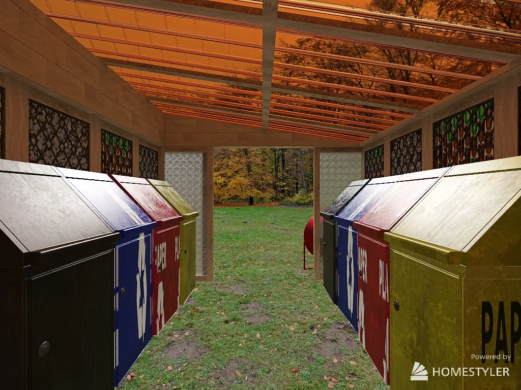 RECYCLE CABIN 3d design renderings