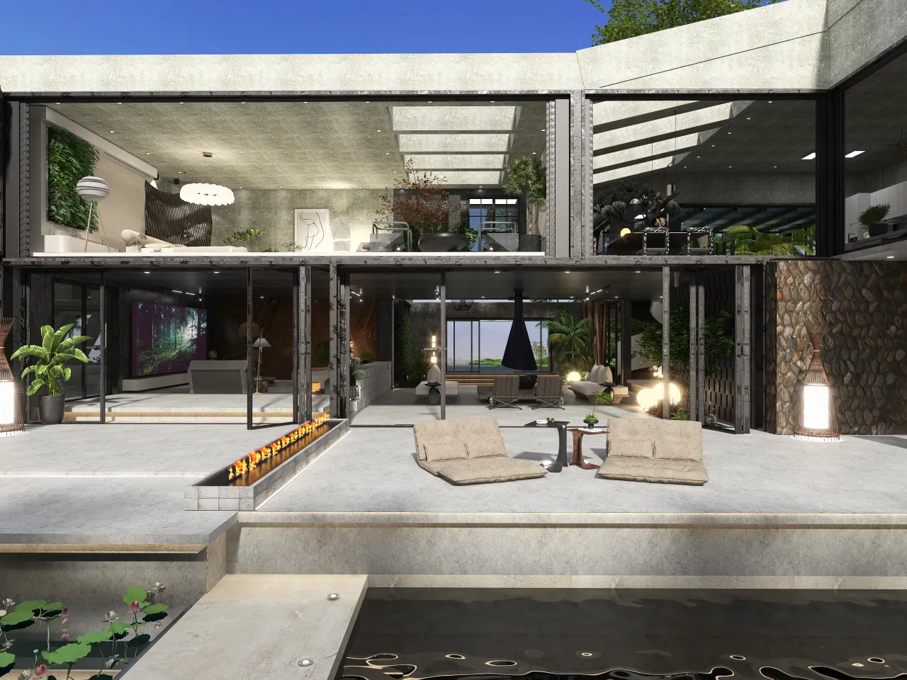 Courtyard 3d design renderings