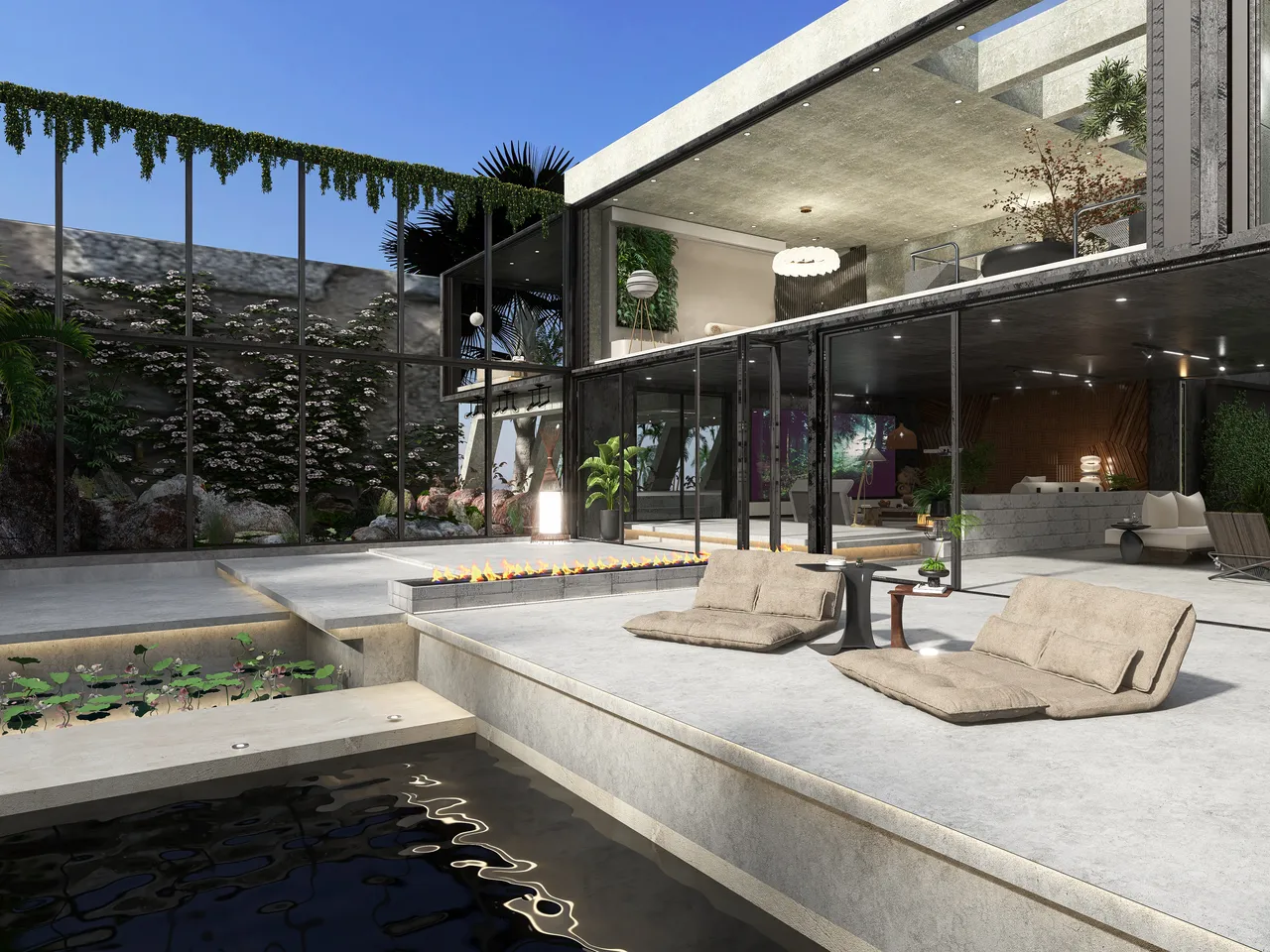 Courtyard 3d design renderings